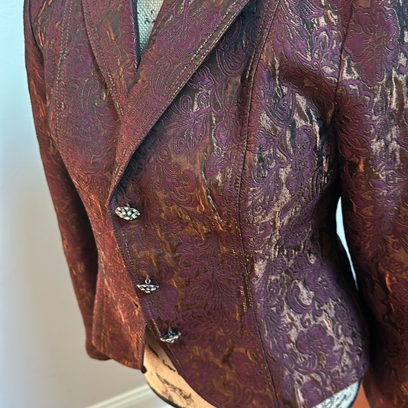 Metallic Bronze Maroon blazer formal - Picture 2 of 6